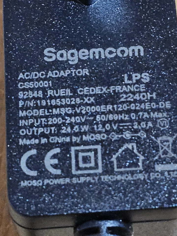 Netzteil Sagemcom 12V 2A CS5001 Passt Für Vodafone Giga TV Box 2 - Bild 2 von 2