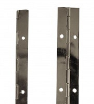 Lot De 3 Charnières Piano Onestopdiy – Acier Nickelé, 375x38 Mm