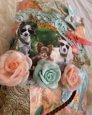 Junk Journal handmade Romantic , apricot - gr...