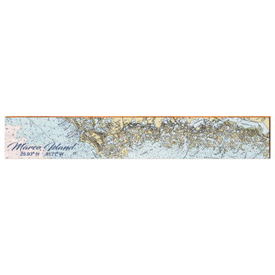 Marco Island Florida Map Sign Printed On Real Wood ROS3-TOW6L-B-1