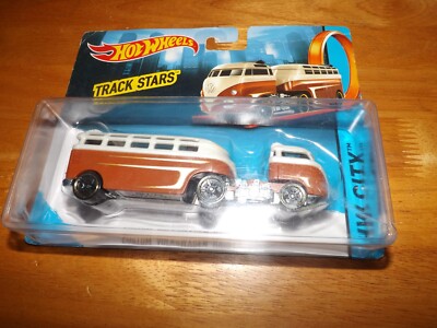 HOT WHEELS CITY TRACK STARS CUSTOM VOLKSWAGEN HAULER NEW ON CARD