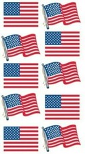 PATRIOTIC American Flag Stars Stripes United States US Sticko Metallic Stickers