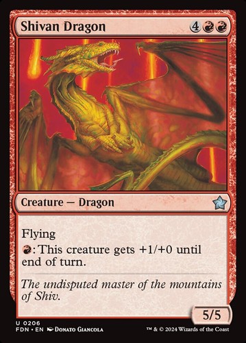 MTG Magic the Gathering Shivan Dragon (206/789) Foundations LP