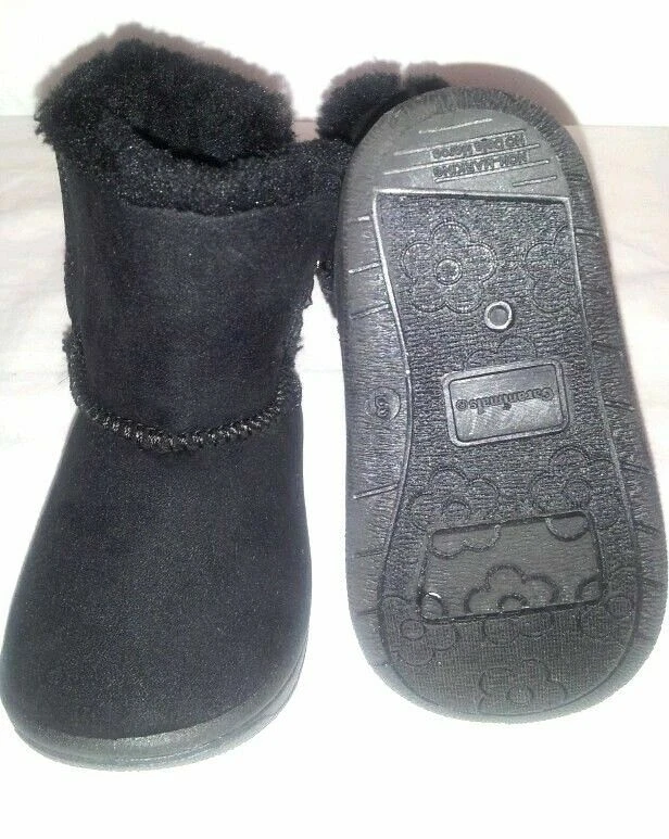 Botín para niños pequeños bebé/niño pequeño talla "2" "5" NEGRO PREMIUM cómodo forrado de piel Foto 3 de 3