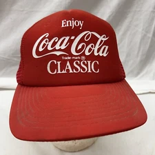 trucker hat baseball cap Vintage Mesh Snapback Coca-cola Classic Red Cap Grunge