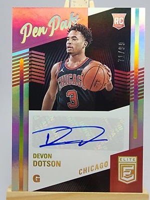 Devon Dotson Rookie RC 2020-21 Donruss Elite Pen Pals PP-DDT /99 Auto Bulls