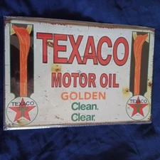 8"X12" Metal Sign Man Cave Garage Bar Gas Station Motor Oil Golden Clean Clear