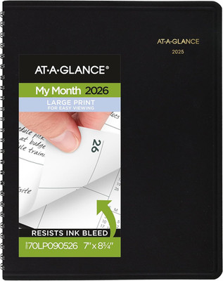 AT-A-GLANCE 2026 Planner, Monthly, 7'' X 8-3/4'', Medium, Easy Viewing Large Print