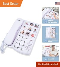 Big Button Corded Telephone for Seniors with Hands-Free Dialing  SOS Function