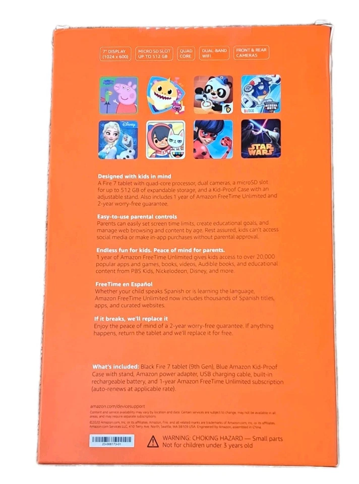 NEW Amazon Fire 7 Kids Edition 16 GB Ages 3+ - Image 2 of 2