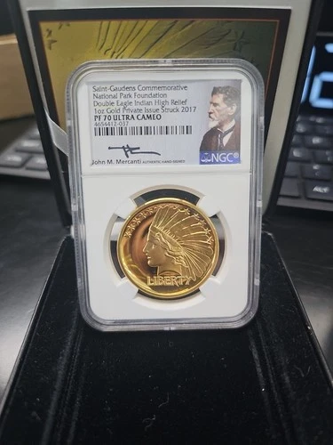 2017 Double Eagle Indian Head High Relief St Gaudens Gold 1 oz NGC PF70 Mercanti