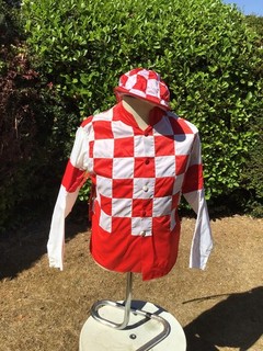 Vintage Raceworn Horse Racing Jockey Silks and Hat Cover Set