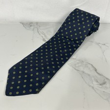 Brooks Brothers Makers Tie Blue Geometric 100% Silk Necktie 346 Made in USA