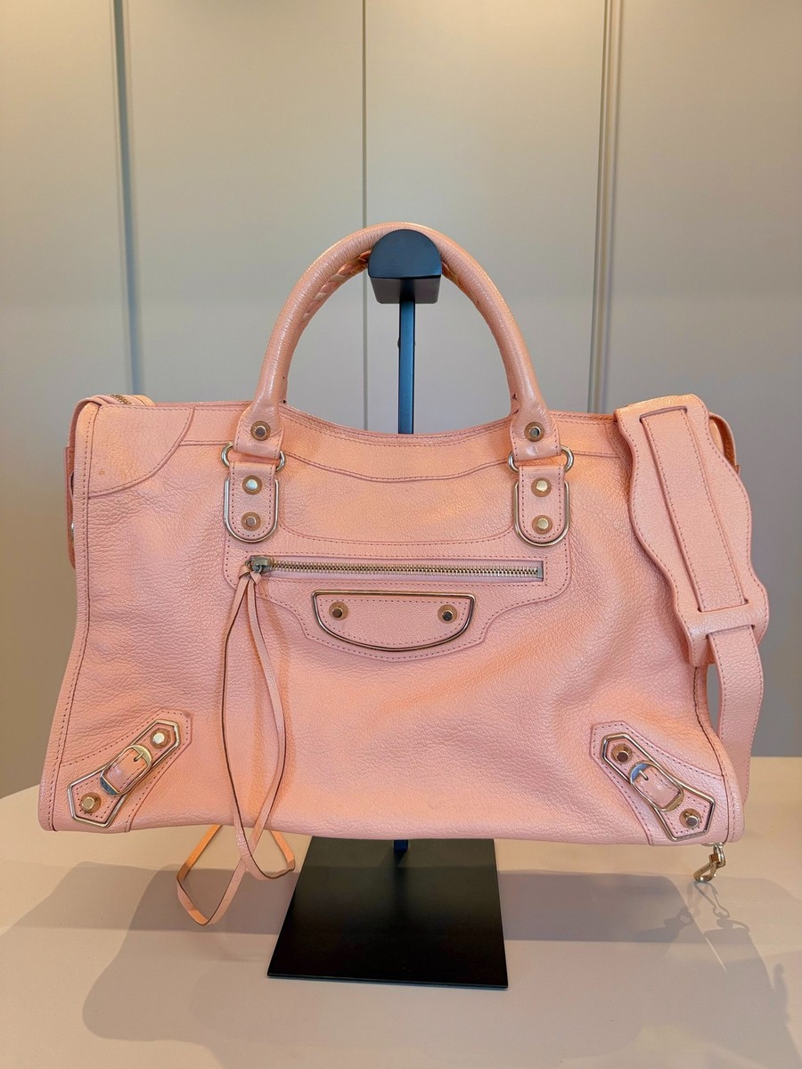 Balenciaga City Pink Shoulder Bag Grained Leather Shoulder Bag