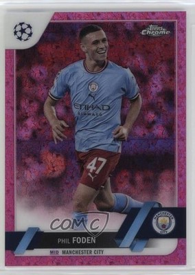 2022 Chrome UEFA Club Competitions Pink Mini-Diamond Refractor Phil Foden 14tf