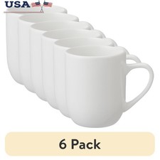 6 Pack Glazed Stoneware 12 oz Mugs Dishwasher Safe Microwave Safe Coffee Tea Set
