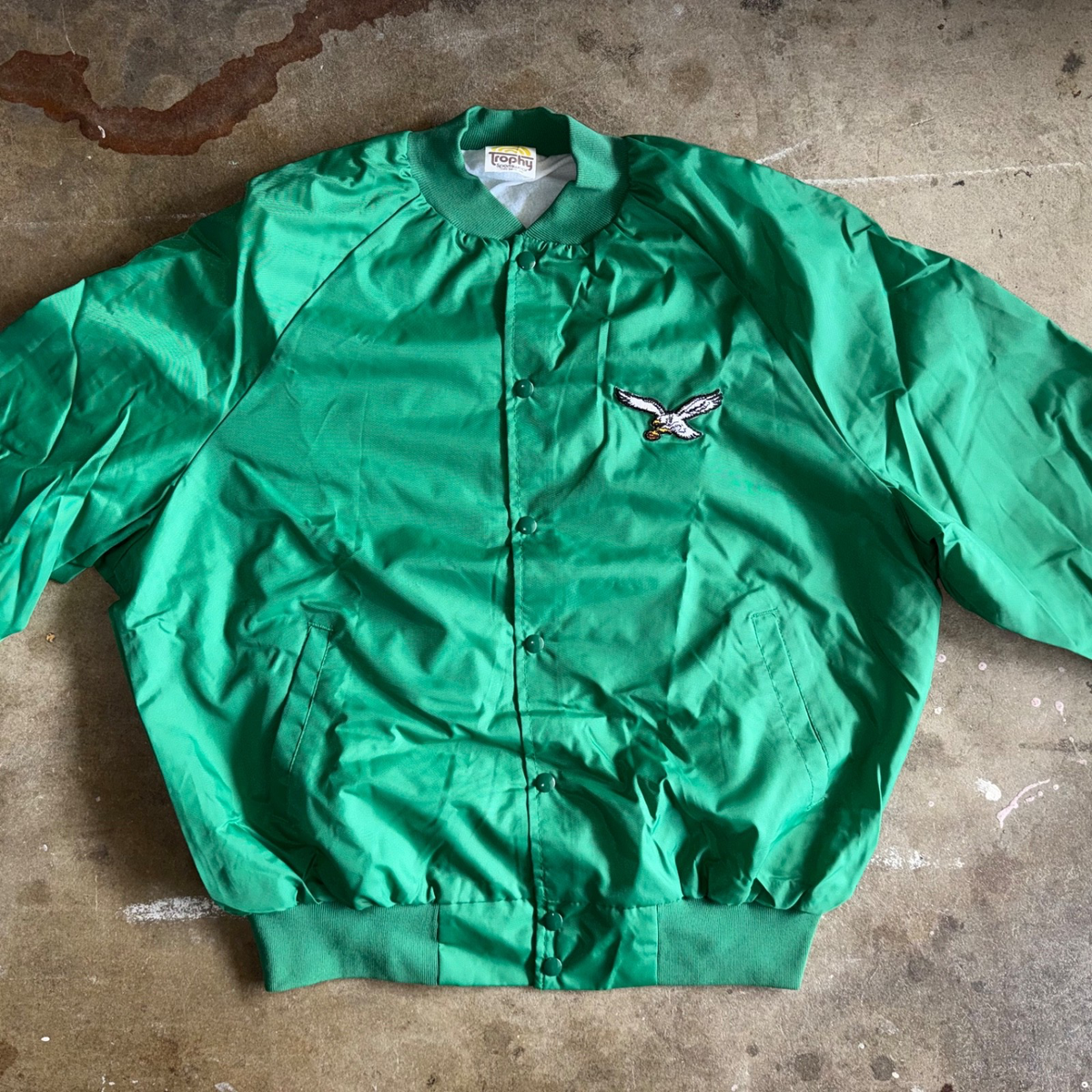80s VINTAGE PHILADELPHIA EAGLES FOOTBALL COACH JACKET 2XL