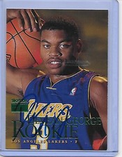 Basketball Card IP auto NBA DEVEAN GEORGE 1999-00 Skybox rookie LA Lakers