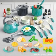 67-Piece Kids Kitchen Playset - Safe Pretend Cooking Toy for Creative Learning
