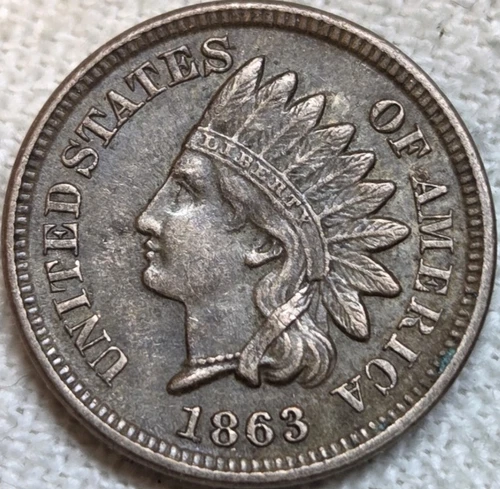 1863 Indian Cent XF+ Almost 4 Full Diamonds. Breaking Up Sets. Free Shipping.