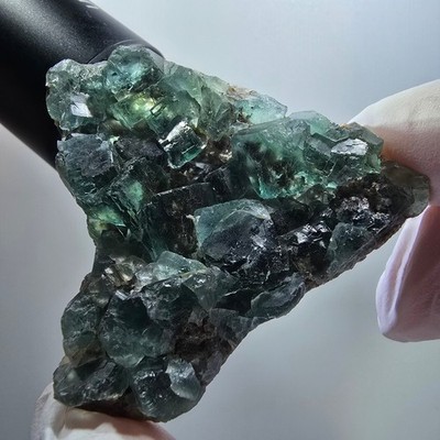 Phantom Fluorit Würfel Stufe, parkettiert, grün Okorusu, Namibia 59*57*13mm