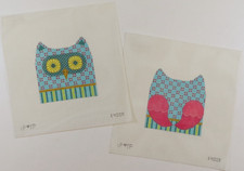 HANDPAINTED NEEDLEPOINT - 2 Sided Owl by JP (50)