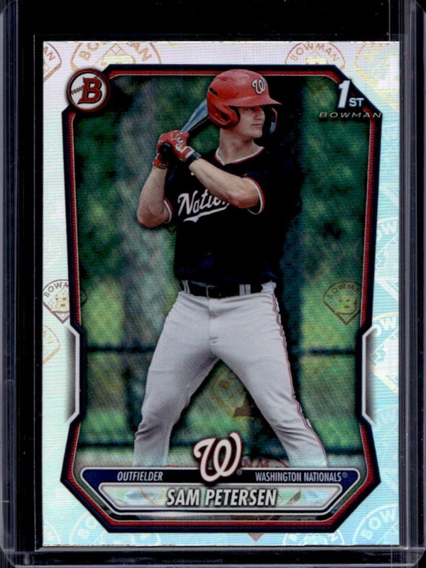 2026 Bowman Sam Petersen Logo Pattern 1st Prospect #BP-122 Nationals
