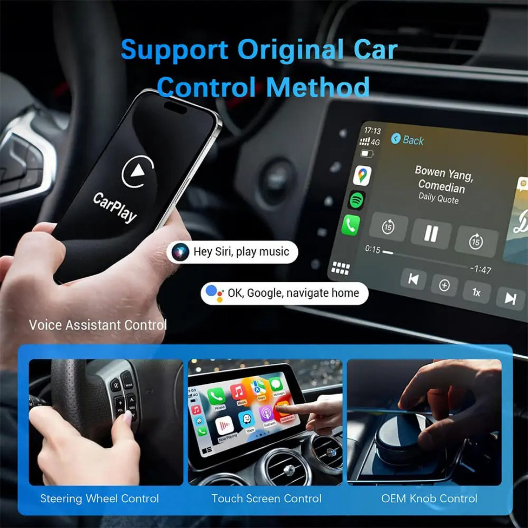 CarPlay Android Adattatore Auto USB Car Dongle Connect Box 2 in 1 Mini Box - Miniatura 2