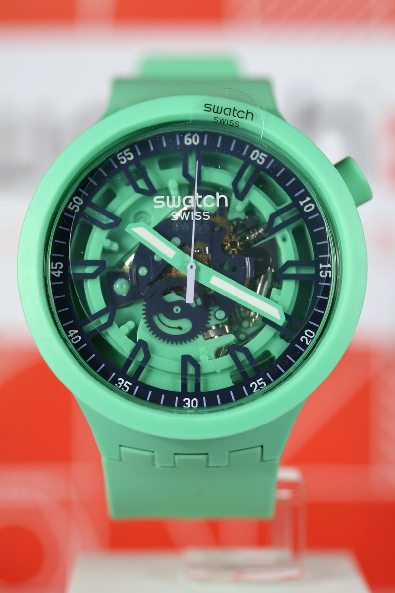 swatch 緑 腕時計 47mm Limited Swatch BIG BOLD SWISS MADE FRESH SQUEEZE 47MM SB01G101
