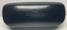 Coach Eyeglass Case Large Black Leather Hard Clamshell Case Sunglasses Eyewear