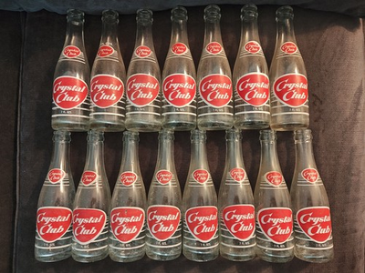 #ad 15 Vintage Crystal Club 7oz Soda Water Bottles Scranton Pennsylvannie $29.99