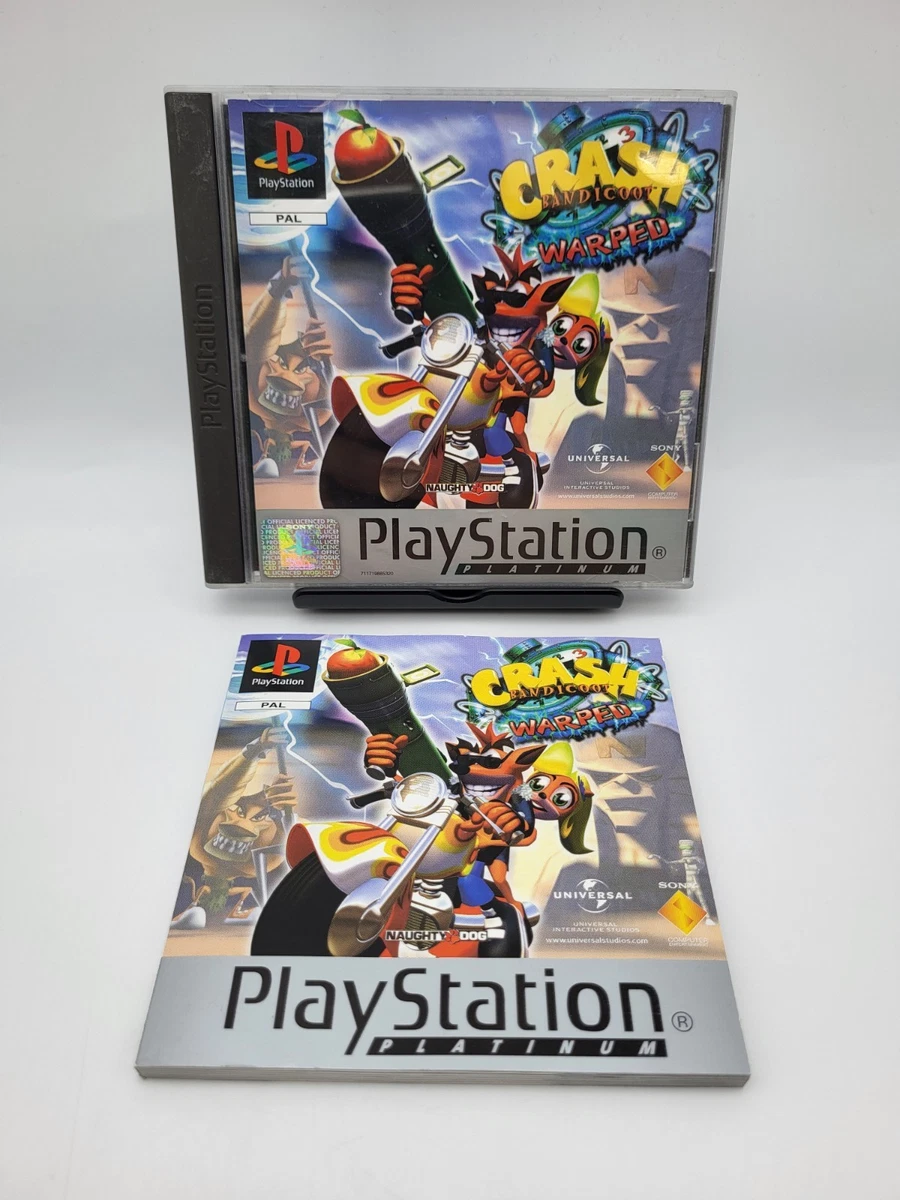 CRASH BANDICOOT 3 Warped PS1 PlayStation 1 PAL gioco completo platino