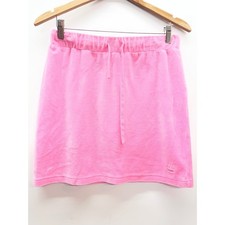 Juicy by Juicy Couture Pink Velour Mini Skirt Crown Logo Drawstring Waist Sz M