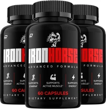 (3 Pack) Iron Horse for Men Capsules – IronHorse Vitamin Complex Pills, Energy