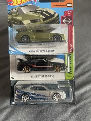 Hot Wheels Nissan Skyline BNR34 Konvolut  3 Stück Fast & Furious