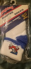 Gold Bug Snug Hug Bootee Socks Stretch Fits 0-12 Mon White With Blue Trim Truck