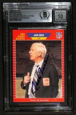 Jack Buck Signed 1989 Pro Set Announcers Card Beckett Auto Grade 10