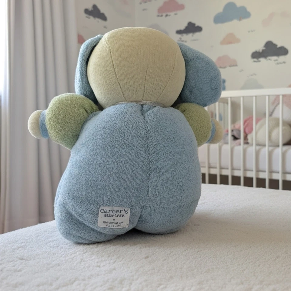 CARTER'S STARTERS - MY BEST FRIEND Peluche Perro Cachorro Azul/Amarillo 9" - Juguete Sonajero Foto 3 de 3