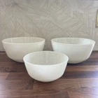 Fire King Anchor Hocking Tapered Nesting Mixing Bowls Milk Glass 6”, 8-1/4"