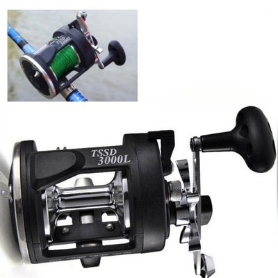 Trolling Fishing Reel Saltwater Right Hand Sea Bait Casting Fishing Reels Black