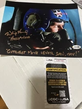 Autographed Whip Hubley Top Gun 8x10 Photo w/ Inscription JSA Signed Auto
