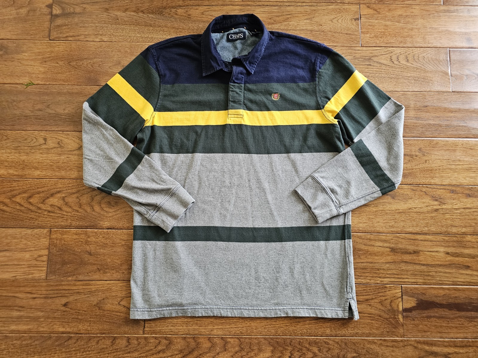 Chaps Ralph Lauren Vintage Polo Rugby Shirt Size L Preppy Logo