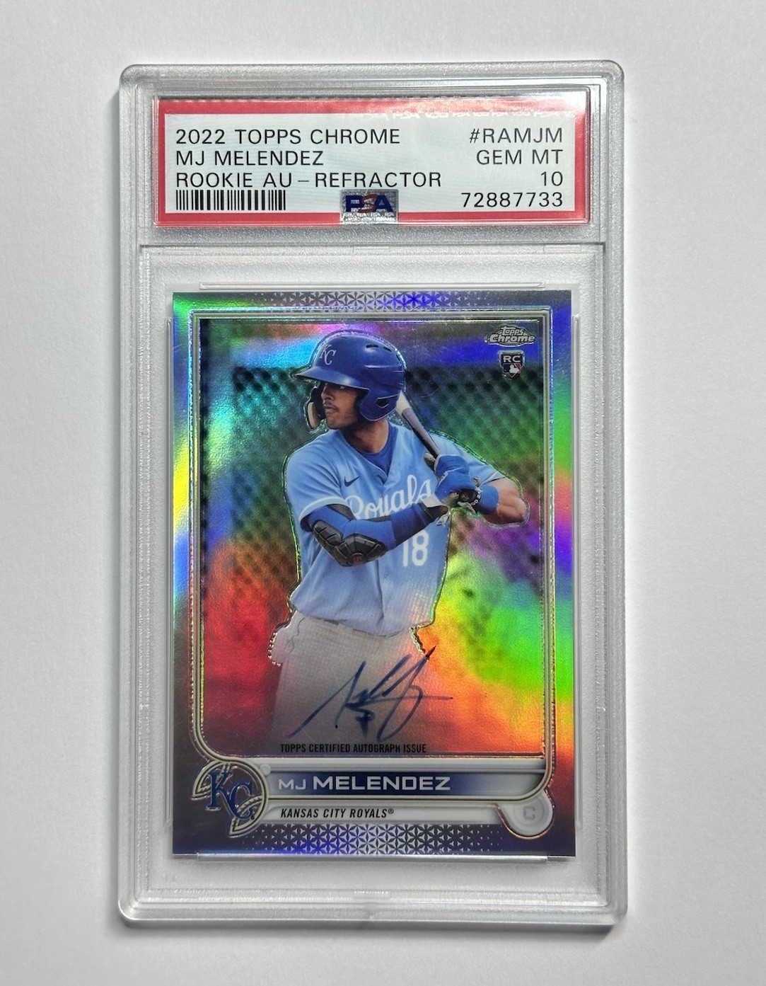 2022 Topps Chrome MJ Melendez #RA-MJM Refractor Auto 158/499 RC PSA 10