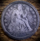 1853 Seated Liberty Silver Dime With Arrows