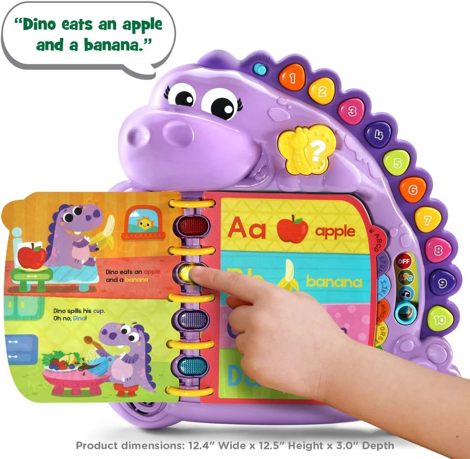 LeapFrog Dino's Delightful Day Alphabet Book, Purple  - Image 2 of 4