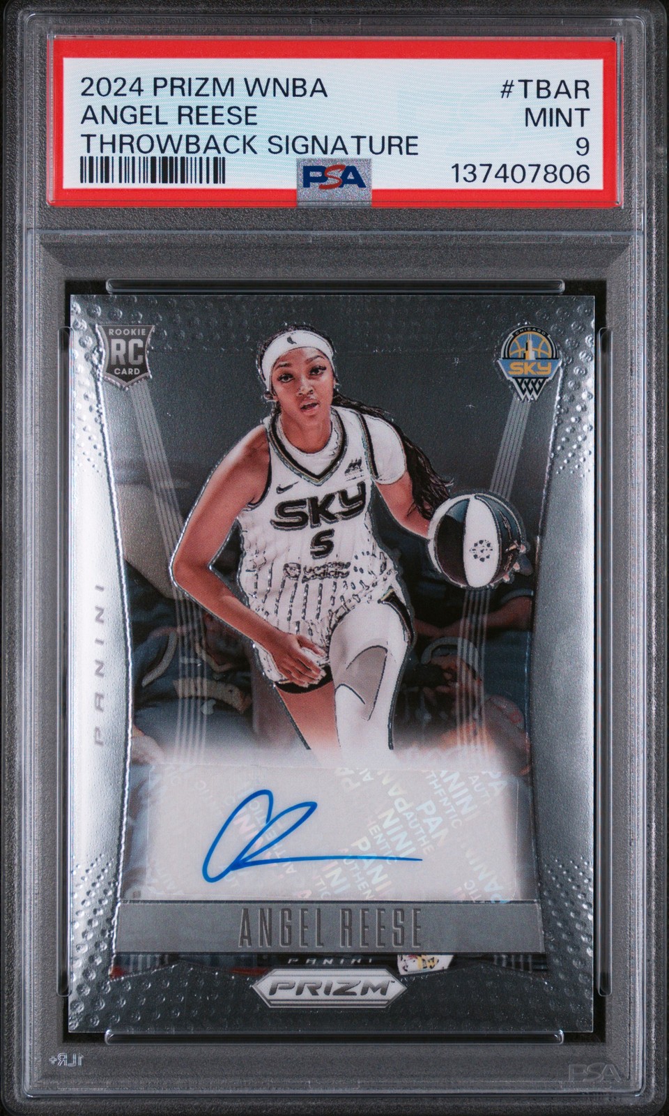 2024 PANINI PRIZM WNBA THROWBACK SIGNATURES #TBAR ANGEL REESE ROOKIE RC PSA 9