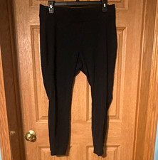 Lands' End Starfish Legging Black Ankle Leggings XL Stretch Waist