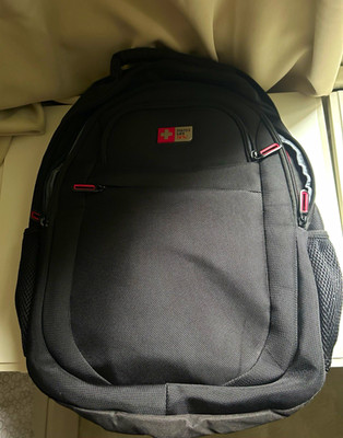 Swiss Life NDK Laptop-Rucksack gepolstert, Schwarz/Rot/Grau, einfarbig