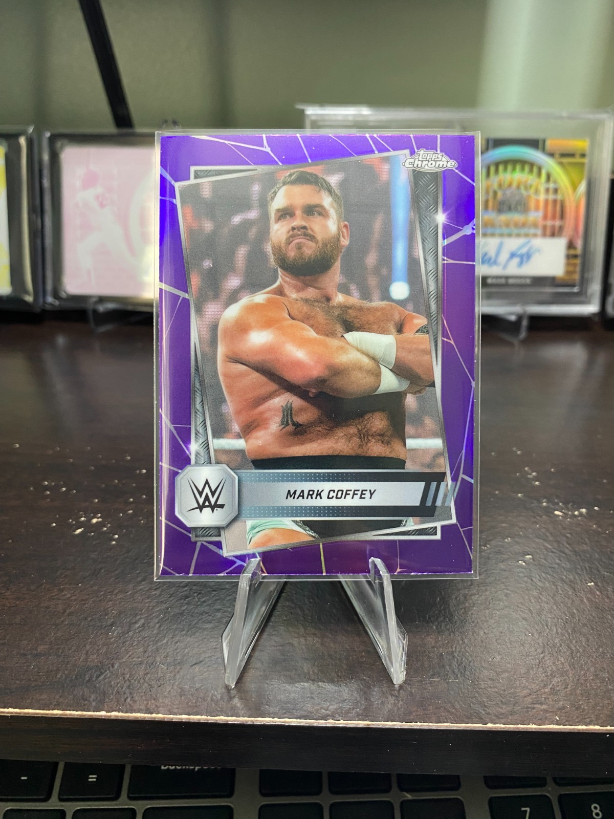 2025 Topps Chrome WWE - Mark Coffey #176 Purple Refractor NXT