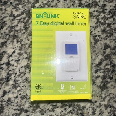 BN-LINK 7 DAY PROGRAMMABLE WALL TIMER SWITCH DIGITAL BRAND NEW FREE SHIPPING